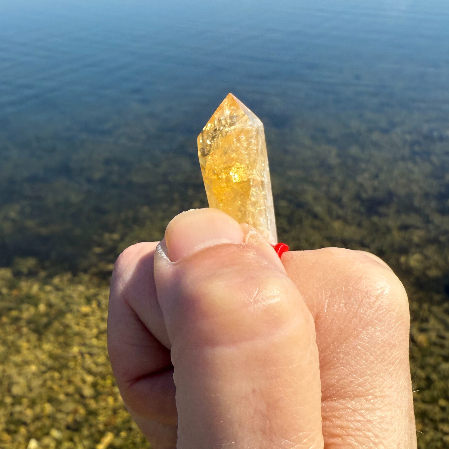 Let's FoCK IT™ Success Amulet - Brazilian Citrine Palm Bracelet - Cool Meditation Fidget Toy - Lucky Crystal Point Good Luck Charm Talisman