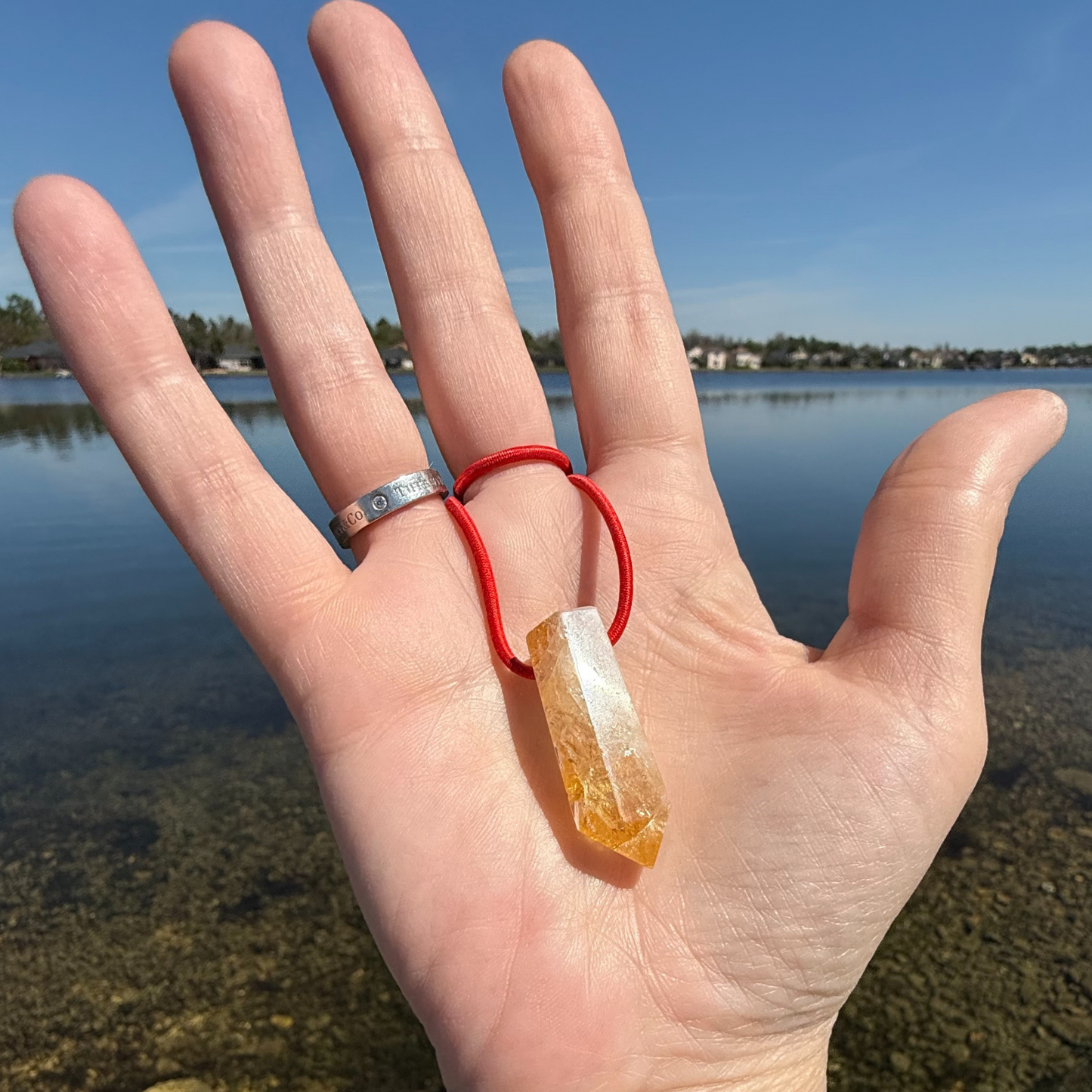 Let's FoCK IT™ Success Amulet - Brazilian Citrine Palm Bracelet - Cool Meditation Fidget Toy - Lucky Crystal Point Good Luck Charm Talisman