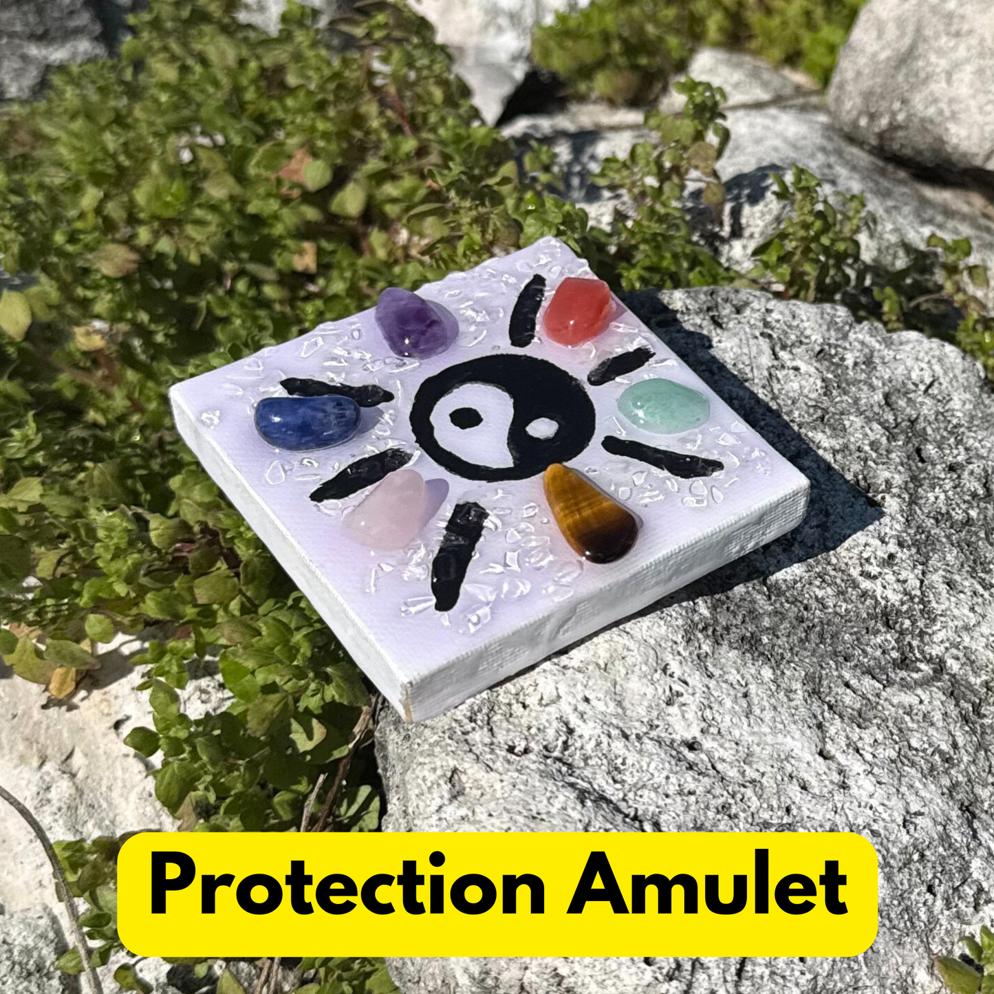 Natural 7-Chakra Miniature Painting Suncatcher - Adorable Spiritual Crystal Art Gift - Positive Energy Good Luck Keepsake Protection Amulet