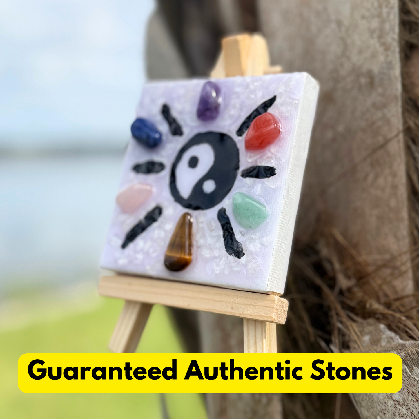 Natural 7-Chakra Miniature Painting Suncatcher - Adorable Spiritual Crystal Art Gift - Positive Energy Good Luck Keepsake Protection Amulet