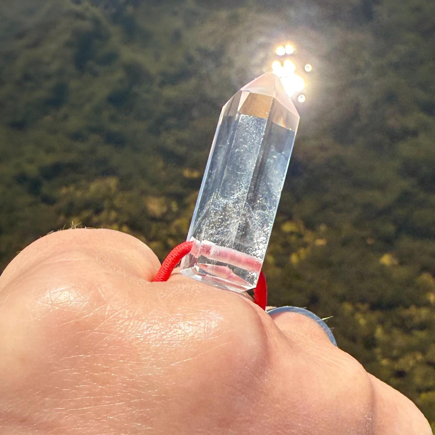 Let's FoCK IT β’ Fidget Protection Amulet - Premium Grade Brazilian Crystal Quartz - Cool Adjustable Natural Stress Reliever Palm Bracelet
