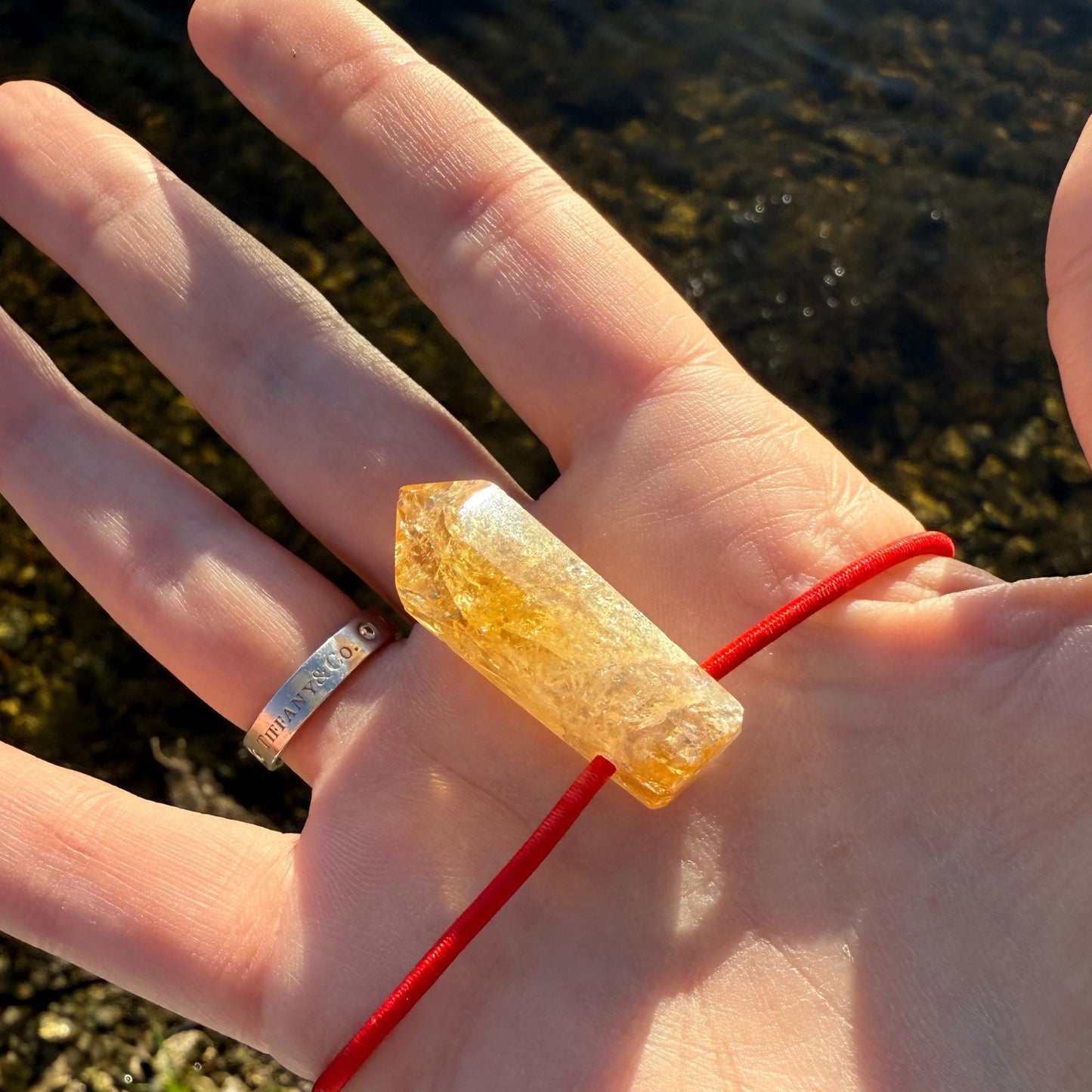 Badass Success Amulet - Brazilian Citrine Palm Bracelet - Cool Meditation Fidget Toy - Lucky Crystal Point Good Luck Charm FoCK IT Talisman