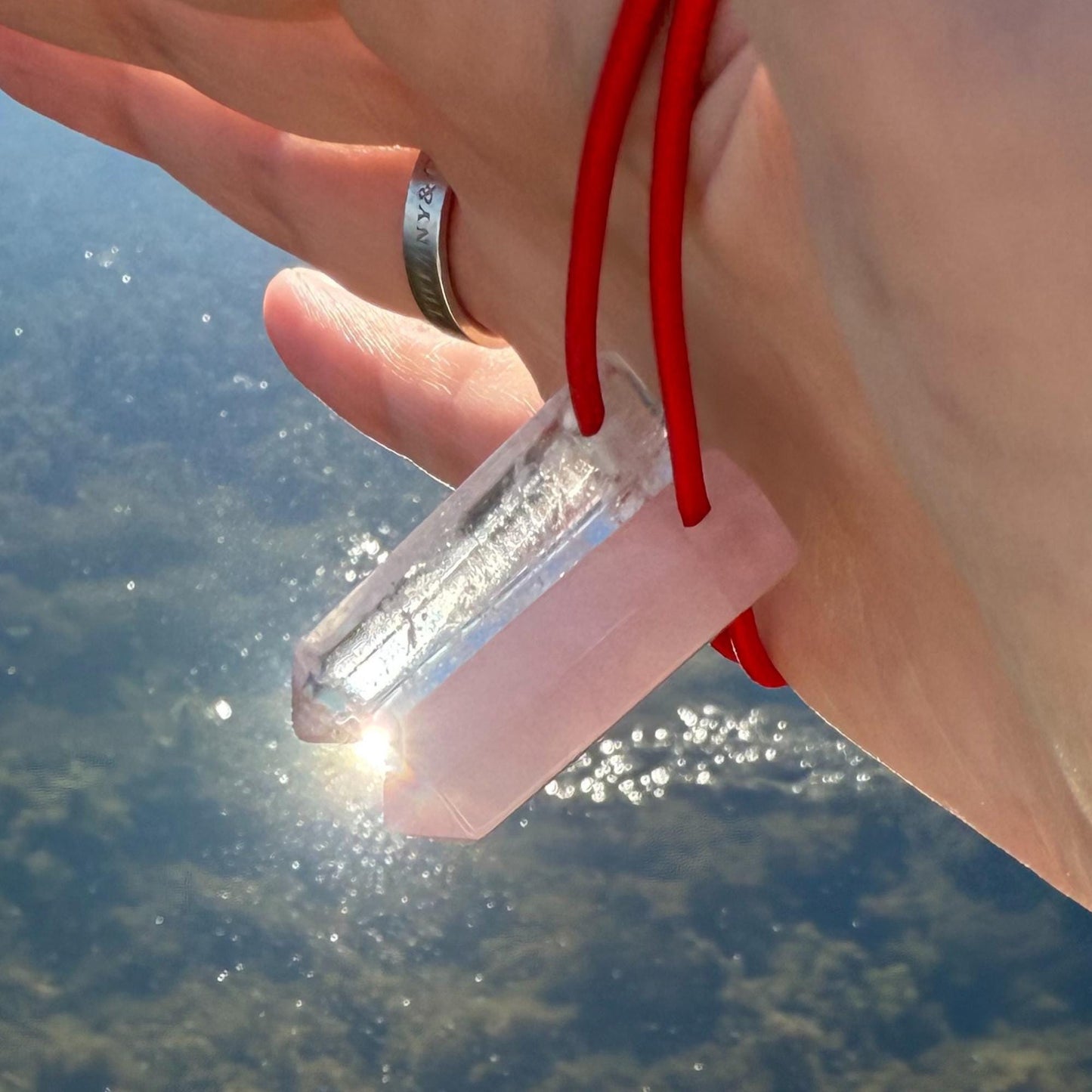 Let's FoCK IT ™ Couples Love Amulets - Rose Quartz and Crystal Quartz Manifestation Fidget Toys - Cool Adjustable Palm Bracelets Cute Gifts