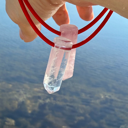 Let's FoCK IT ™ Couples Love Amulets - Rose Quartz and Crystal Quartz Manifestation Fidget Toys - Cool Adjustable Palm Bracelets Cute Gifts