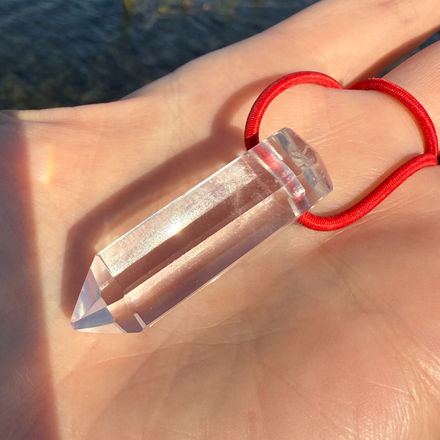 Let's FoCK IT ™ Fidget Protection Amulet - Premium Grade Brazilian Crystal Quartz - Cool Adjustable Natural Stress Reliever Palm Bracelet