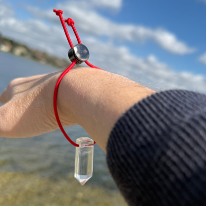 Let's FoCK IT ™ Fidget Protection Amulet - Premium Grade Brazilian Crystal Quartz - Cool Adjustable Natural Stress Reliever Palm Bracelet