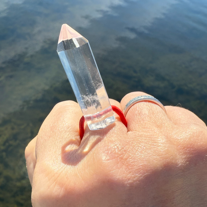 Let's FoCK IT ™ Fidget Protection Amulet - Premium Grade Brazilian Crystal Quartz - Cool Adjustable Natural Stress Reliever Palm Bracelet