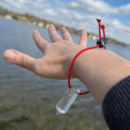 Let's FoCK IT ™ Fidget Protection Amulet - Premium Grade Brazilian Crystal Quartz - Cool Adjustable Natural Stress Reliever Palm Bracelet