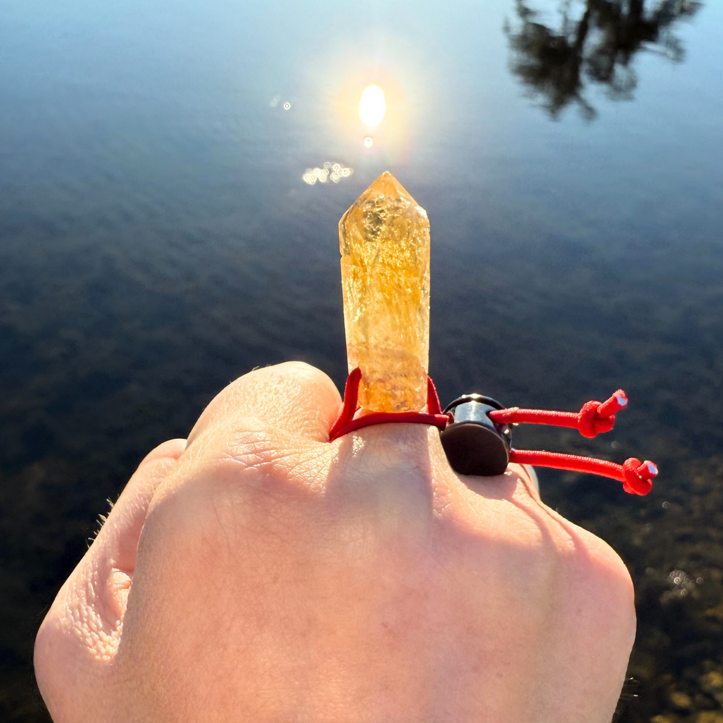 Let's FoCK IT™ Success Amulet - Brazilian Citrine Palm Bracelet - Cool Meditation Fidget Toy - Lucky Crystal Point Good Luck Charm Talisman