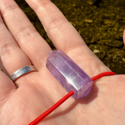 Let's FoCK IT™ Good Luck Amulet - Brazilian Amethyst Palm Bracelet - Cool Meditation Fidget Toy - Lucky Crystal Point Healing Charm Talisman