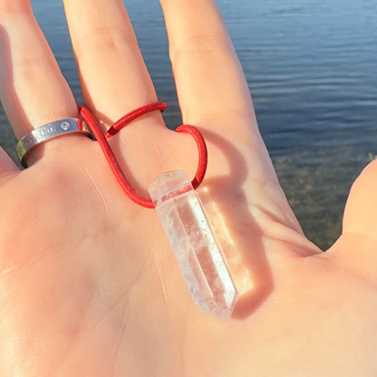 Let's FoCK IT ™ Mini Fidget Protection Amulet Crystal Quartz Point - Cool Natural Stress Reliever Palm Bracelet - Healing Meditation Charm