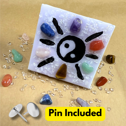 Natural 7-Chakra Miniature Painting Suncatcher - Adorable Spiritual Crystal Art Gift - Positive Energy Good Luck Keepsake Protection Amulet