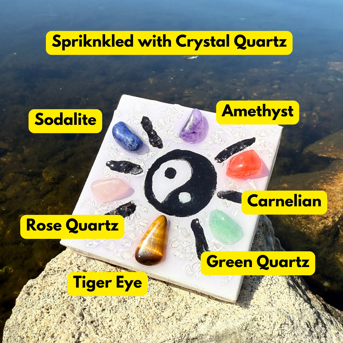 Natural 7-Chakra Miniature Painting Suncatcher - Adorable Spiritual Crystal Art Gift - Positive Energy Good Luck Keepsake Protection Amulet