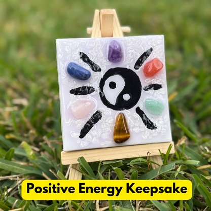 Natural 7-Chakra Miniature Painting Suncatcher - Adorable Spiritual Crystal Art Gift - Positive Energy Good Luck Keepsake Protection Amulet