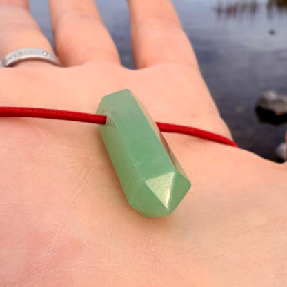 Badass Money Energy Amulet - Cute Fortune FoCK IT Fidget - Mini Green Quartz Palm Bracelet - Cool Meditation Healing Lucky Crystal Point Toy