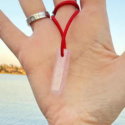 Let's FoCK IT™ Mini Love Energy Amulet - Heal Heart Chakra - Rose Quartz Palm Bracelet - Cool Meditation Fidget Toy - Lucky Crystal Point
