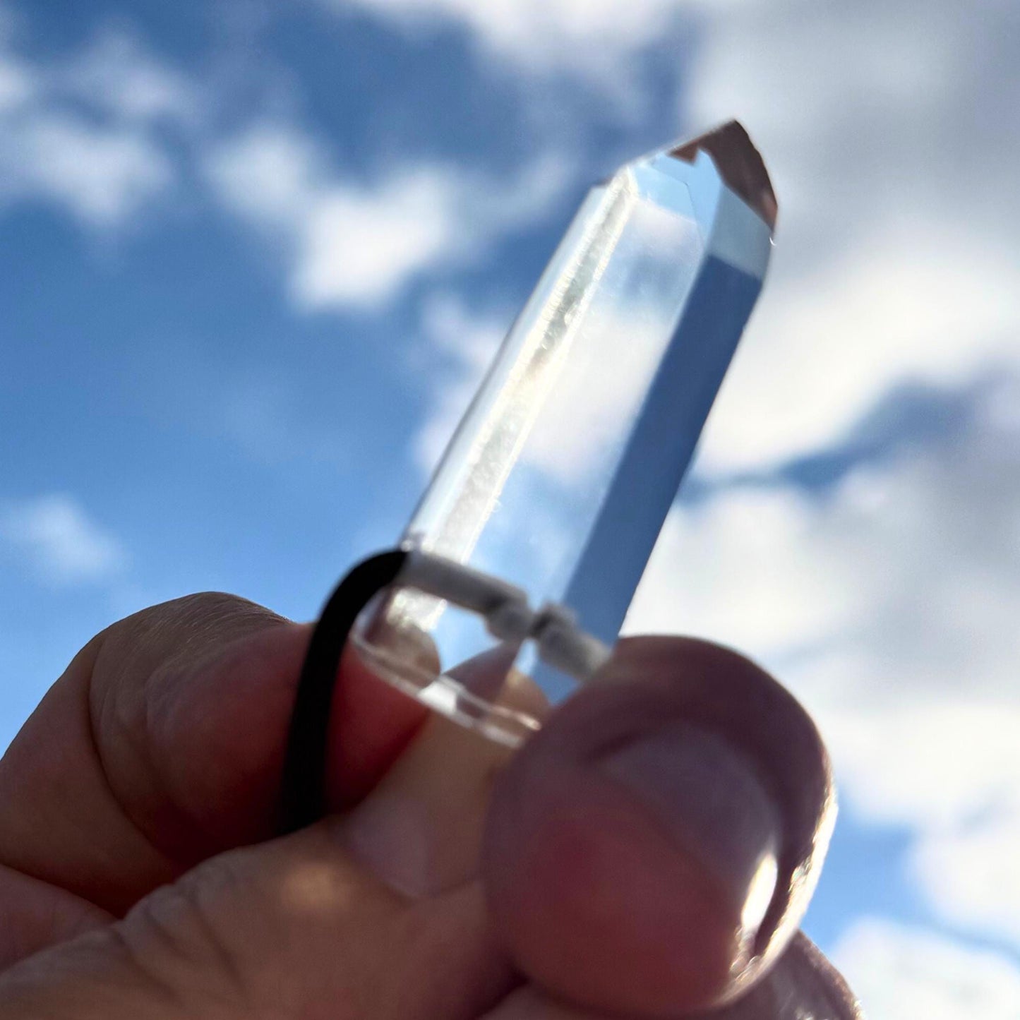 Badass Fidget XL Protection Amulet - Premium Grade Brazilian Rock Crystal Quartz - Cool Adjustable Natural Stress Reliever Palm Bracelet
